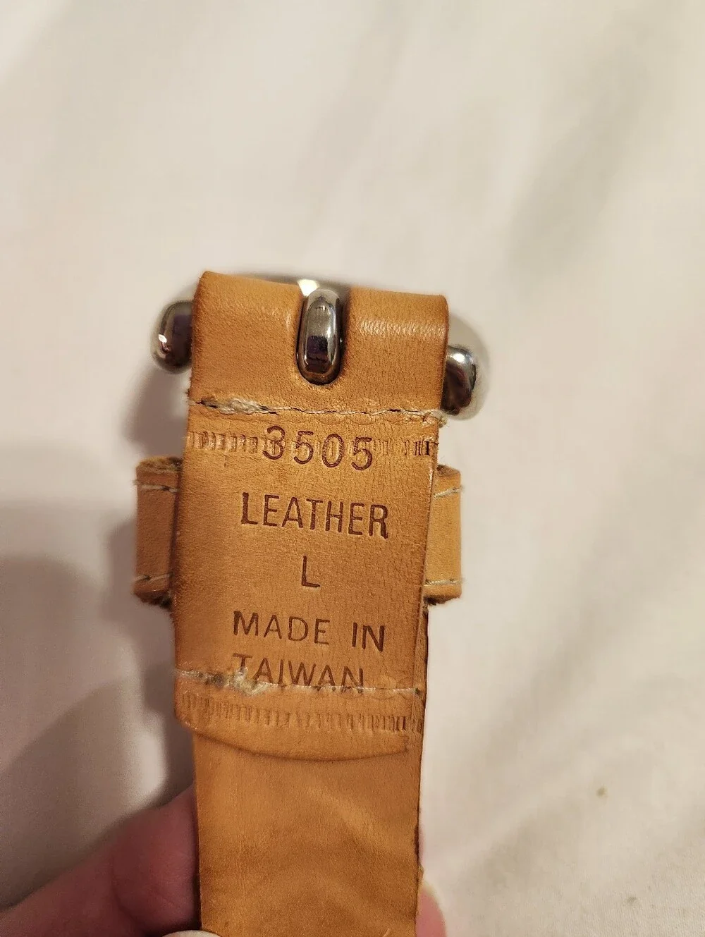 Vintage Banana Tan Braided Woven Silver Tone Buckle Leather Belt